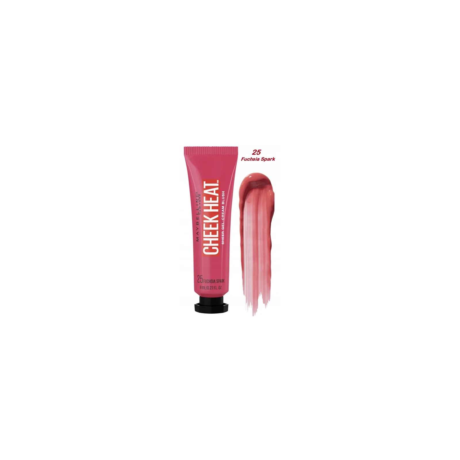MAYBELLINE Cheek Heat róż do policzków 25 Fuchsia Spark 10ml 