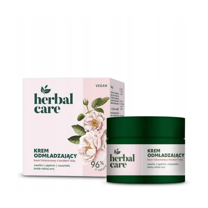 FARMONA Herbal Care Vegan krem do twarzy odmładzający Kwas hialuronowy Kwiat róży 50ml 