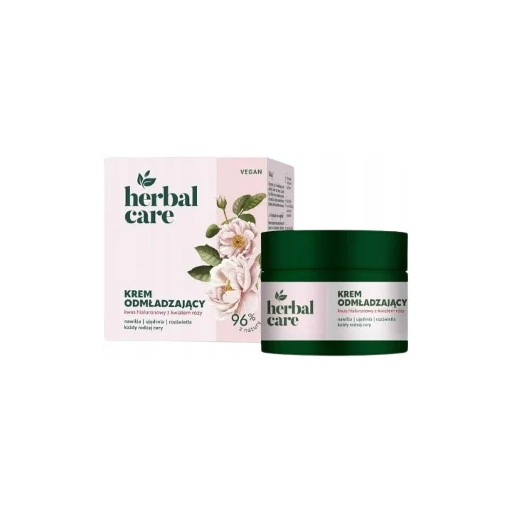 FARMONA Herbal Care Vegan krem do twarzy odmładzający Kwas hialuronowy Kwiat róży 50ml 
