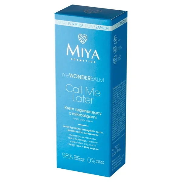 MIYA MIYA Mywonderbalm krem do twarzy regenerujący z mikroalgami Call Me Later 75ml — Składniki i ocena