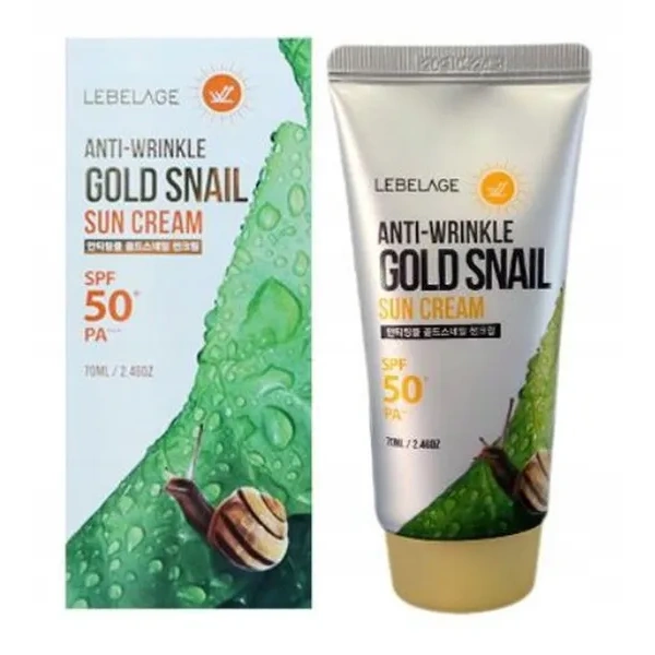 Lebelage LEBELAGE Gold Snail krem do twarzy SPF50+ przeciwzmarszczkowy 50g — Składniki i ocena