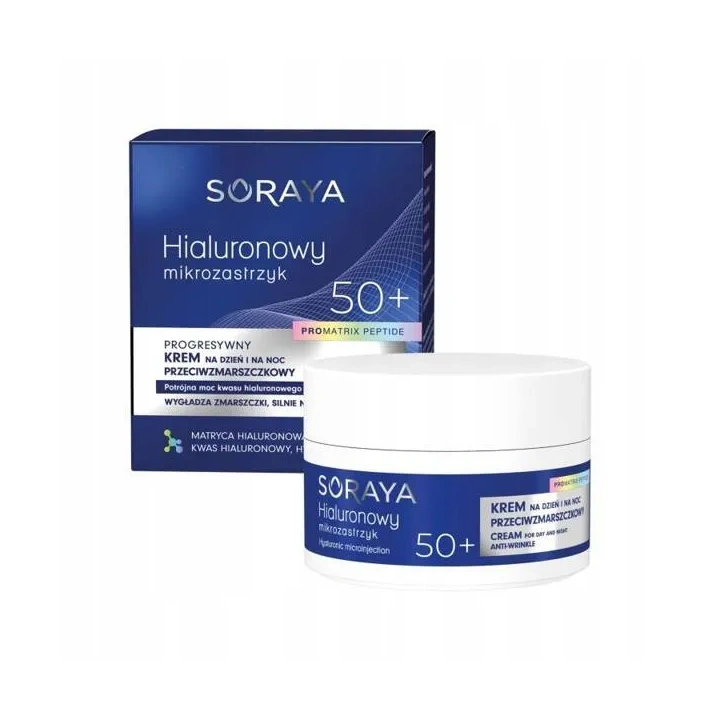 SORAYA Hialuronowy Mikrozastrzyk 50+ krem do twarzy przeciwzmarszczkowy 50ml