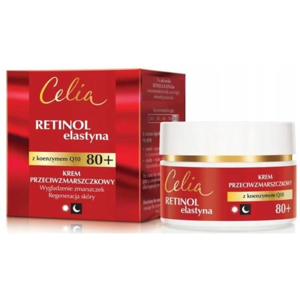 CELIA Retinol Elastyna 80+ krem do twarzy przeciwzmarszczkowy z koenzymem Q10 50ml 