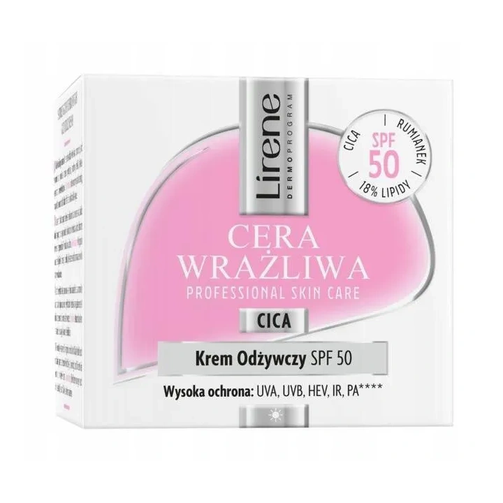 LIRENE Cera Wrażliwa krem do twarzy odżywczy SPF50 50ml 