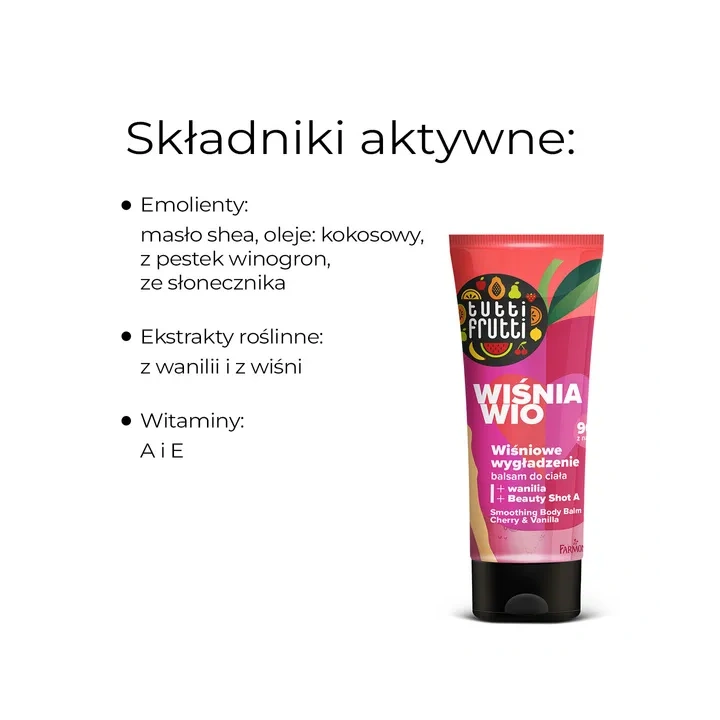 FARMONA Tutti Frutti balsam do ciała Wiśnia i Wanilia Beauty Shot A 200ml