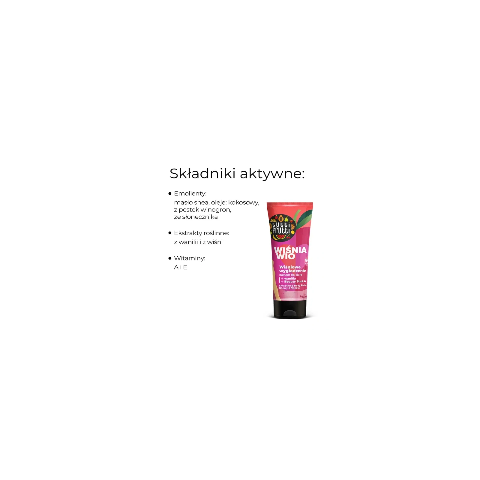 FARMONA Tutti Frutti balsam do ciała Wiśnia i Wanilia Beauty Shot A 200ml