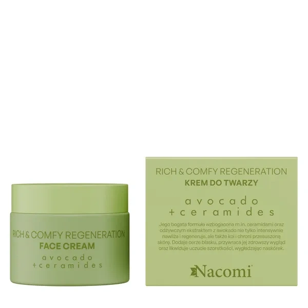 NACOMI Rich & Comfy Regeneration krem do twarzy Avocado, Ceramidy 40ml 