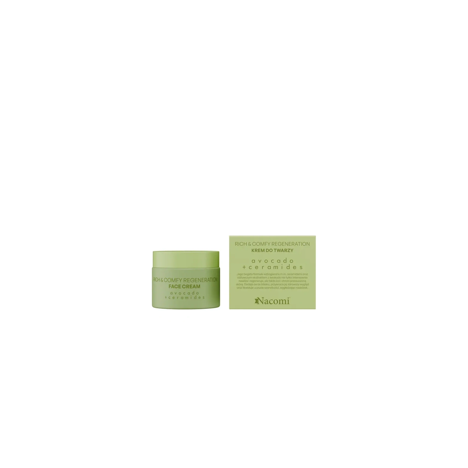 NACOMI Rich & Comfy Regeneration krem do twarzy Avocado, Ceramidy 40ml 