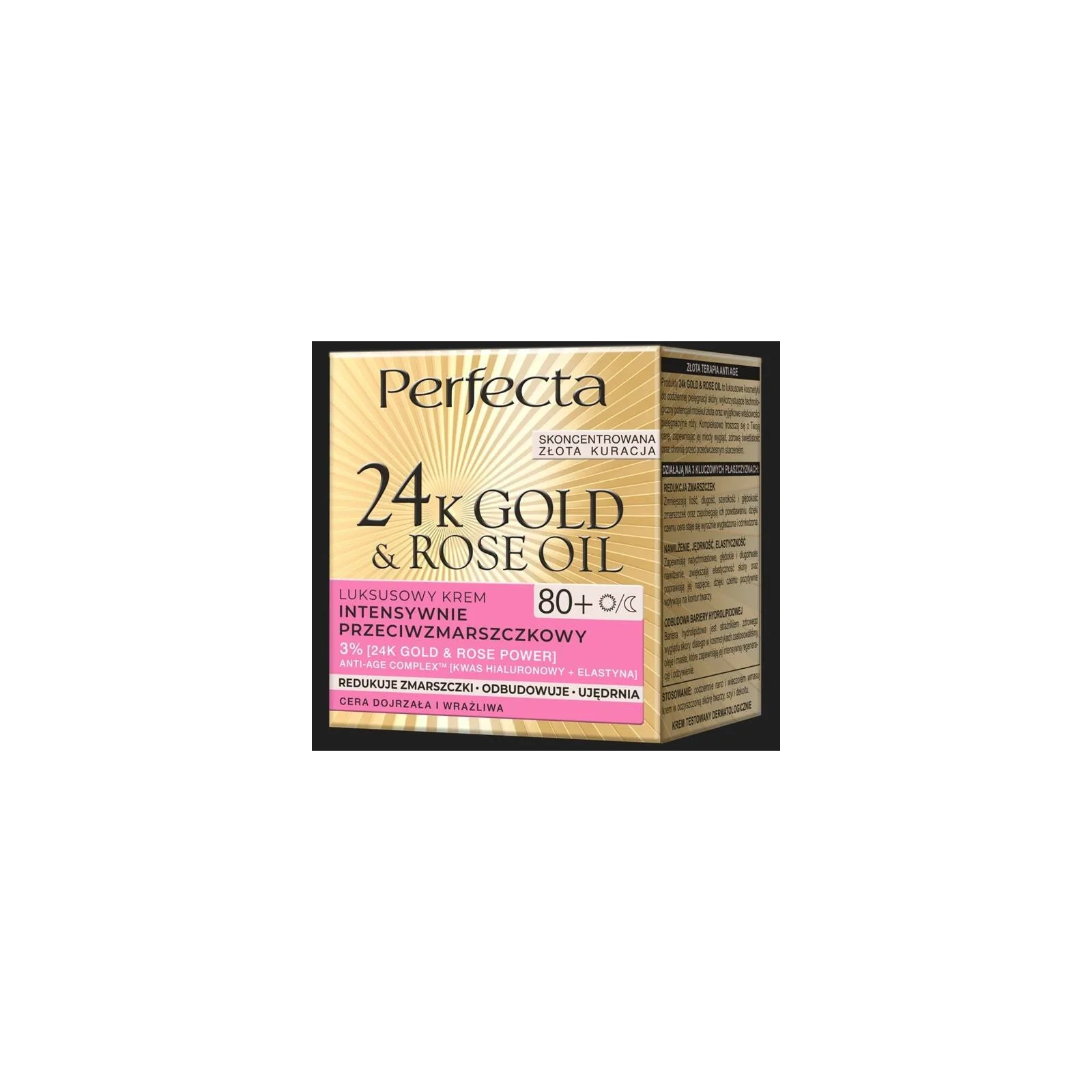 DAX Perfecta 24k Gold & Rose Oil krem do twarzy dzień/noc przeciwzmarszczkowy 80+ 50ml