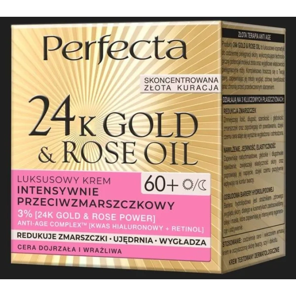 DAX Perfecta 24k Gold & Rose Oil krem do twarzy dzień/noc przeciwzmarszczkowy 60+ 50ml 