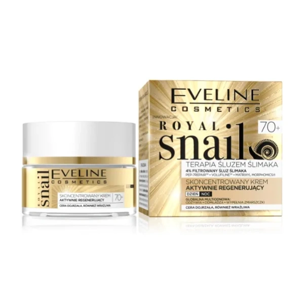EVELINE Royal Snail 70+ skoncentrowany krem do twarzy aktywnie regenerujący 50ml