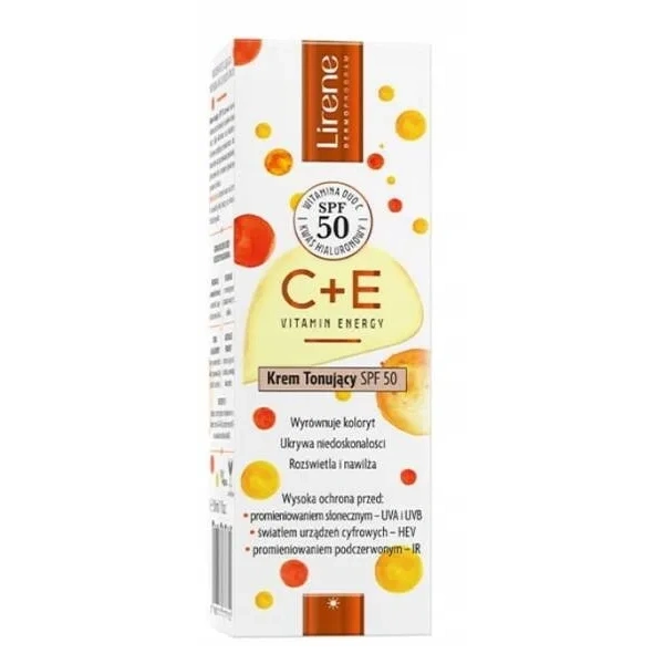 LIRENE Vitamin Energy C+E tonujący krem do twarzy SPF50 30ml