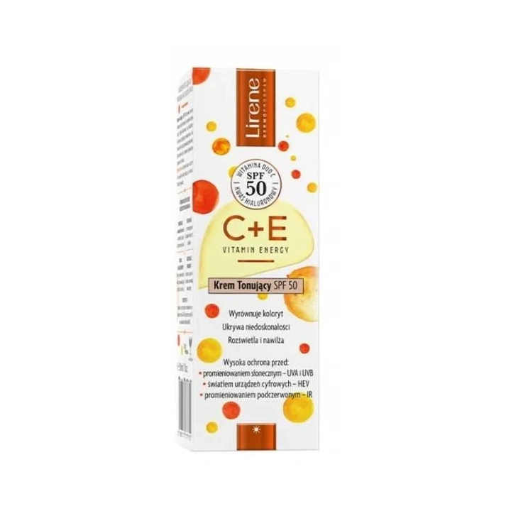 LIRENE Vitamin Energy C+E tonujący krem do twarzy SPF50 30ml