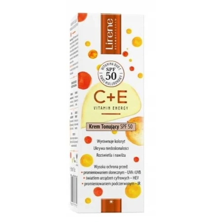 LIRENE Vitamin Energy C+E tonujący krem do twarzy SPF50 30ml