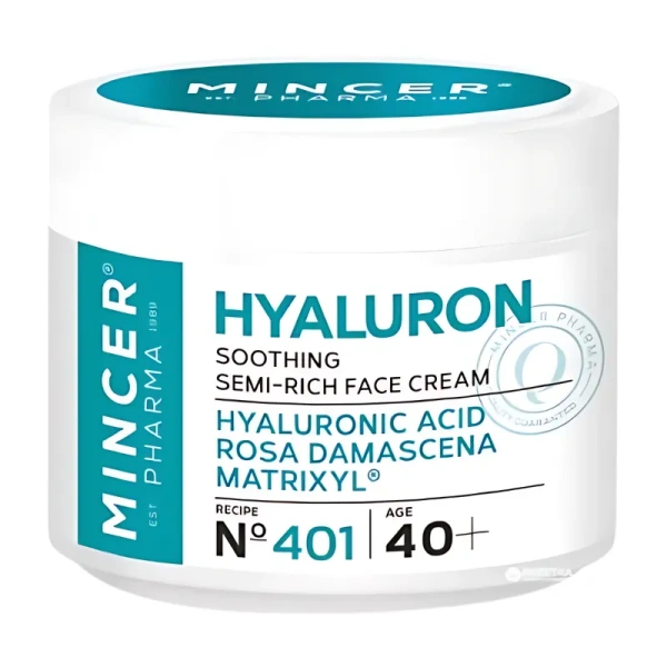MINCER PHARMA Hyaluron łagodzący krem do twarzy 40+ 50ml TERMIN 10-2026
