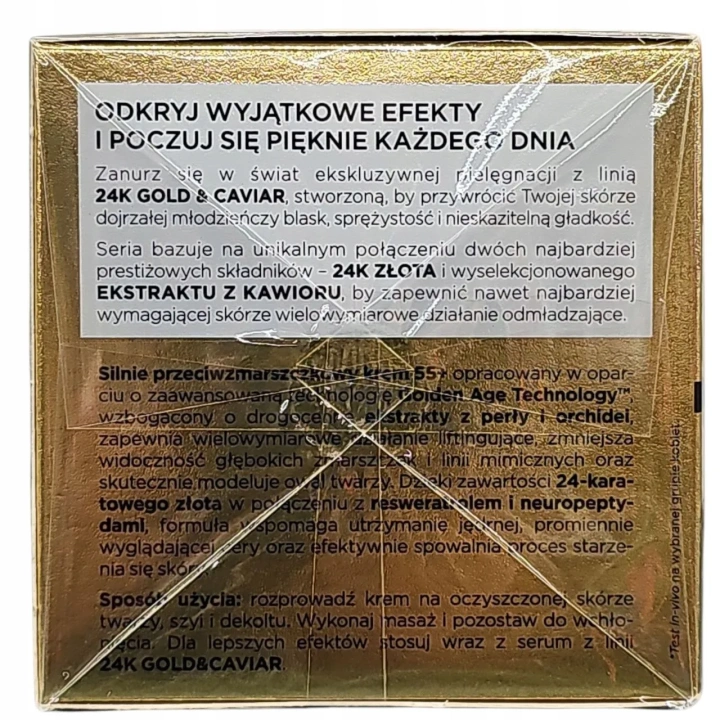 EVELINE 24K Gold&Caviar silnie przeciwzmarszczkowy krem do twarzy z 24K złotem 55+ 50ml