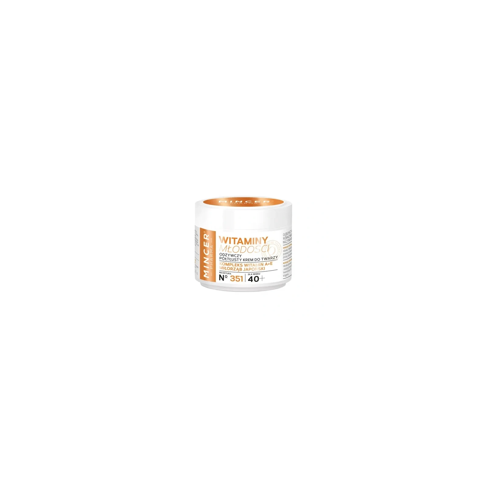 MINCER PHARMA Witaminy Młodości półtłusty krem do twarzy 40+ 50ml