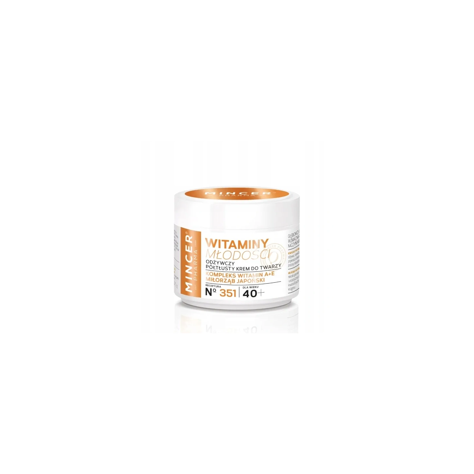 MINCER PHARMA Witaminy Młodości półtłusty krem do twarzy 40+ 50ml