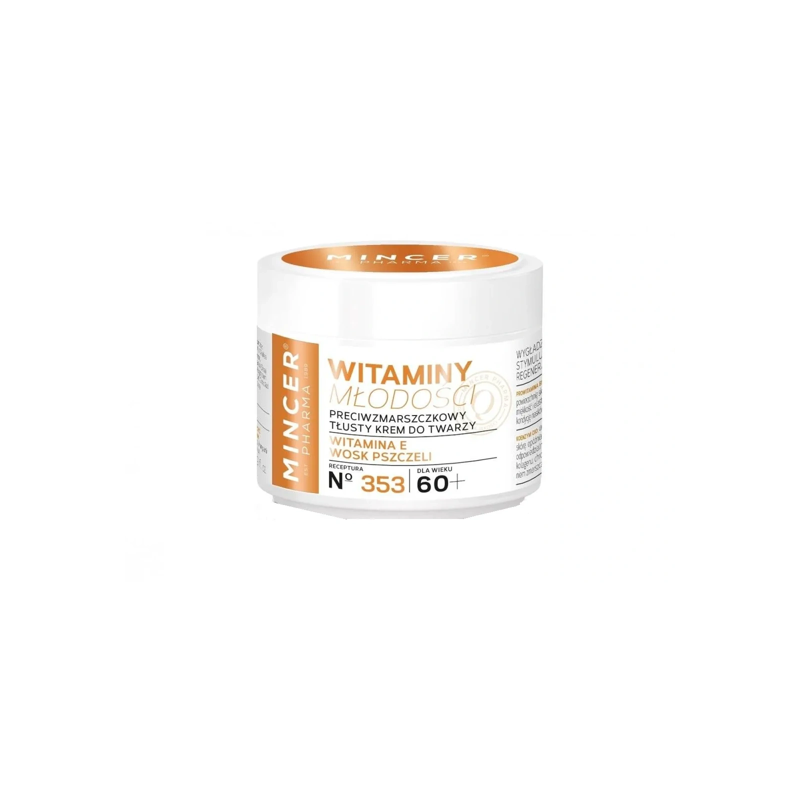 MINCER PHARMA Witaminy Młodości tłusty krem do twarzy 60+ 50ml