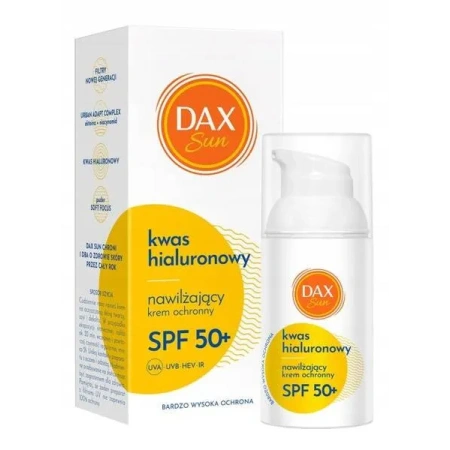 DAX Sun krem do twarzy ochronny, nawilżający z Kwasem hialuronowym SPF50+ 30ml