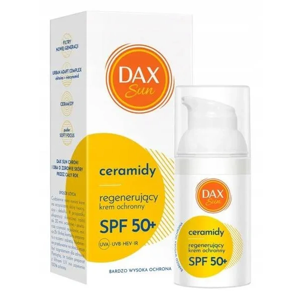 DAX Sun krem do twarzy ochronny, regenerujący z Ceramidami SPF50+ 30ml