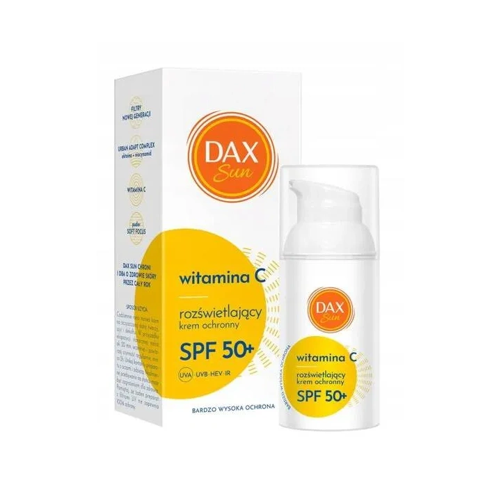 DAX Sun krem do twarzy ochronny, roświetlający z Witaminą C SPF50+ 30ml