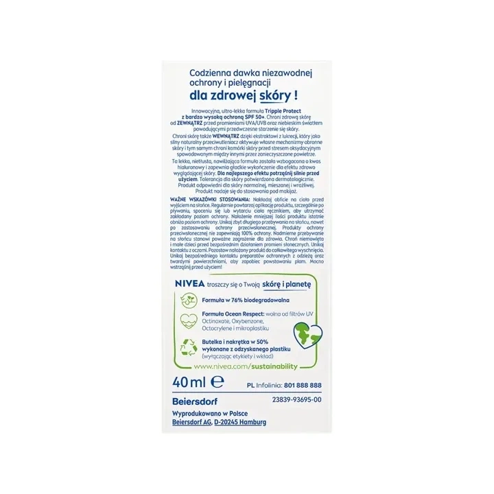 NIVEA Sun UV Face Specialist krem do twarzy 50+ Triple Protection 40ml