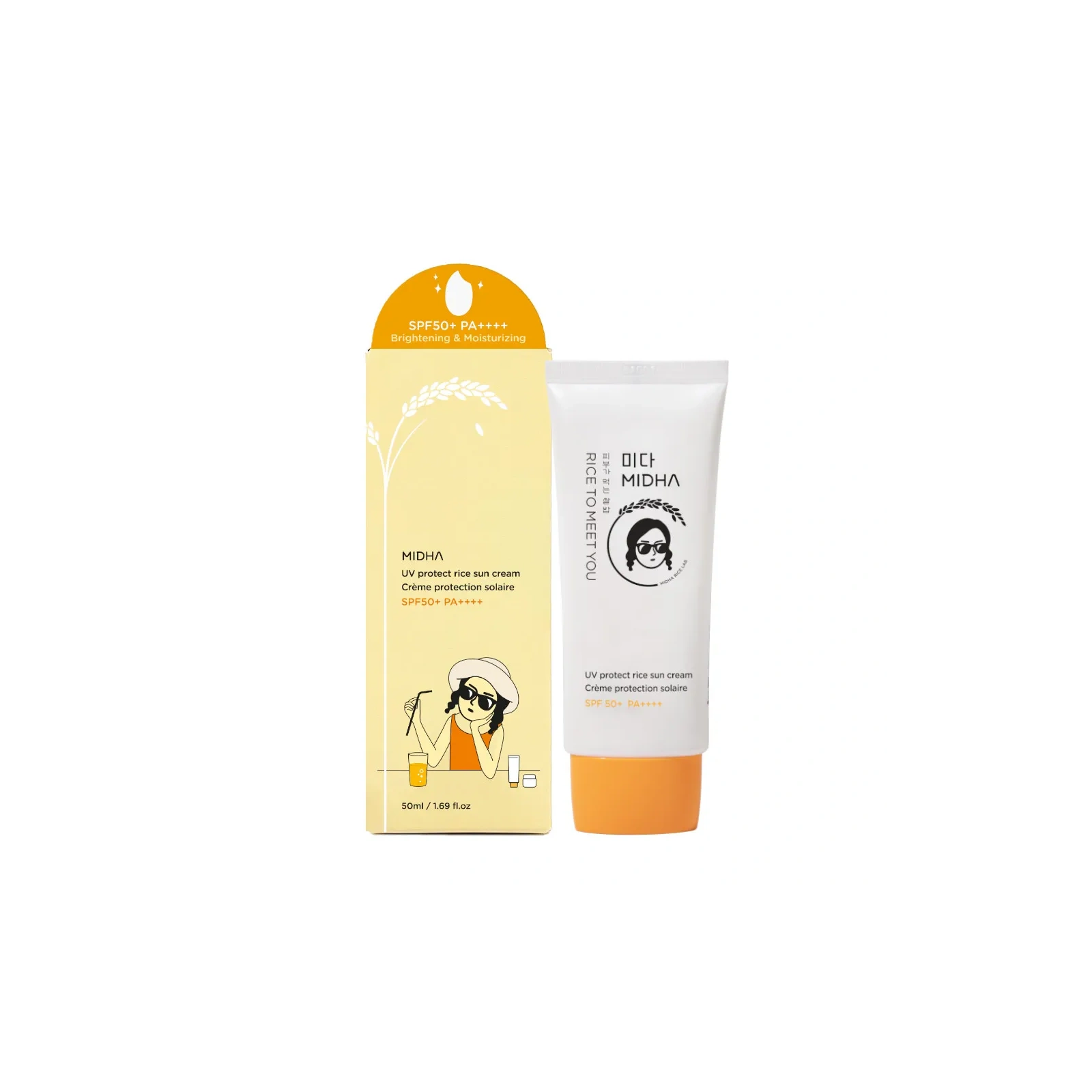 MIDHA Rice To Meet You krem do twarzy Ochronny z Ryżem SPF50 PA++++ 50ml