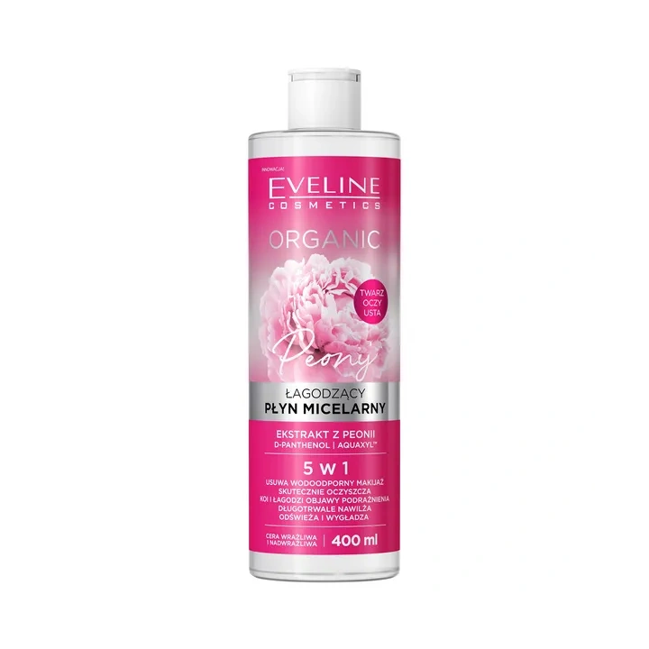 EVELINE Organic płyn micelarny do twarzy, oczu, ust łagodzący Peony 400ml