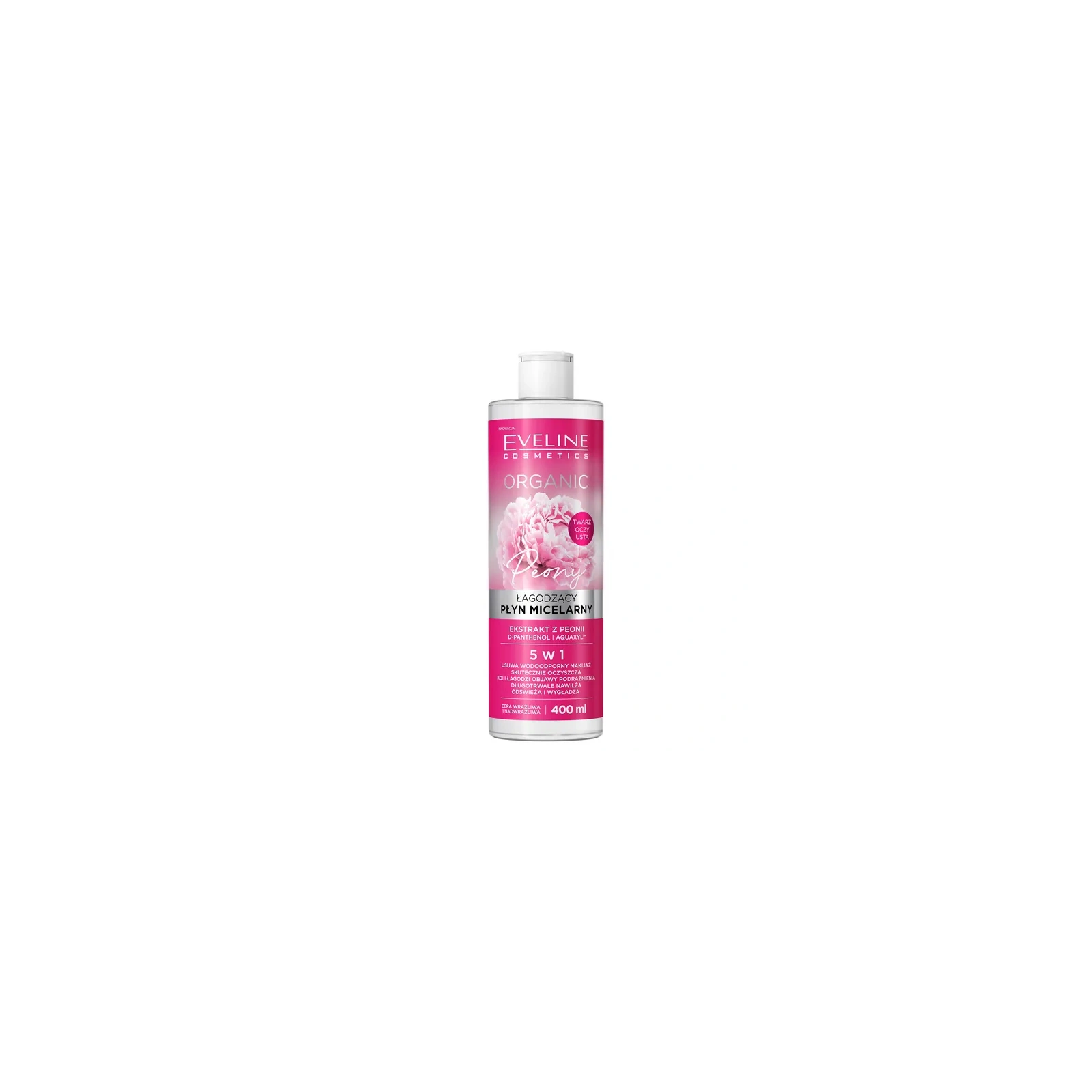 EVELINE Organic płyn micelarny do twarzy, oczu, ust łagodzący Peony 400ml