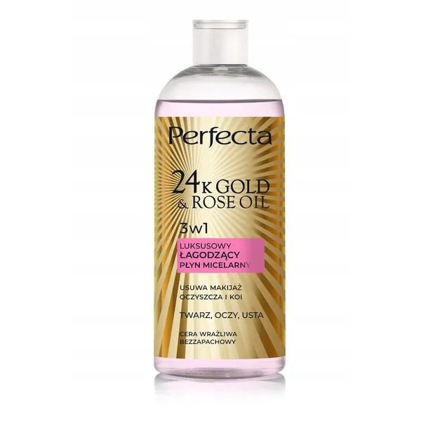 DAX Perfecta 24k Gold & Rose Oil płyn micelarny do twarzy łagodzący 400g