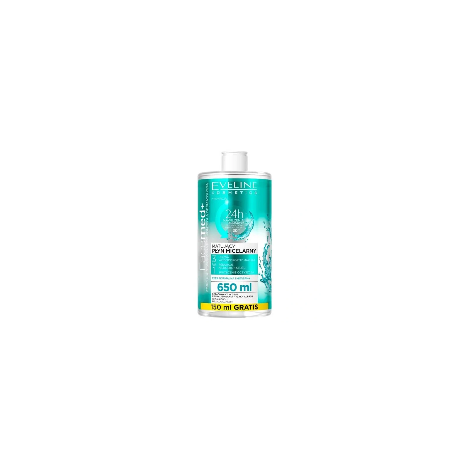 EVELINE Facemed+ płyn micelarny 3w1 matujący 650ml