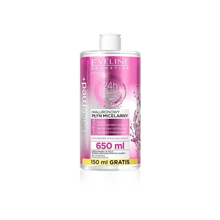EVELINE Facemed+ płyn micelarny 3w1 hialuronowy 650ml