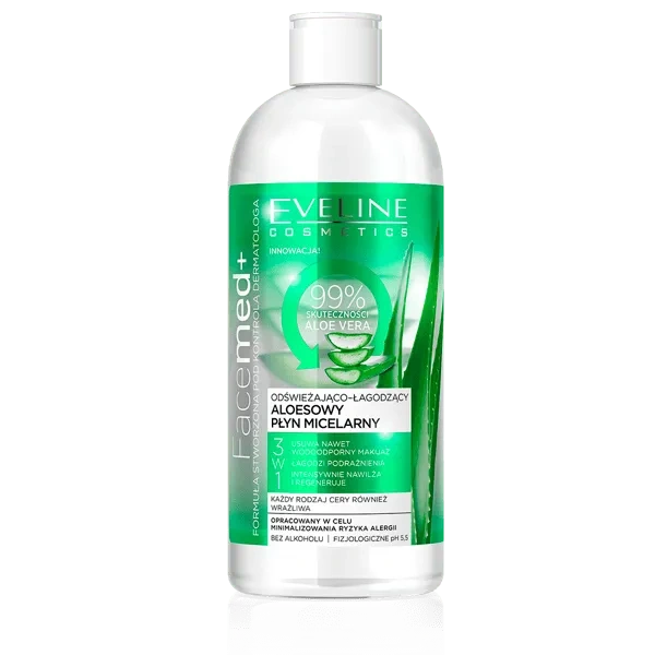 EVELINE Facemed+ odświeżająco-łagodzący Aloesowy płyn micelarny 3w1 400ml