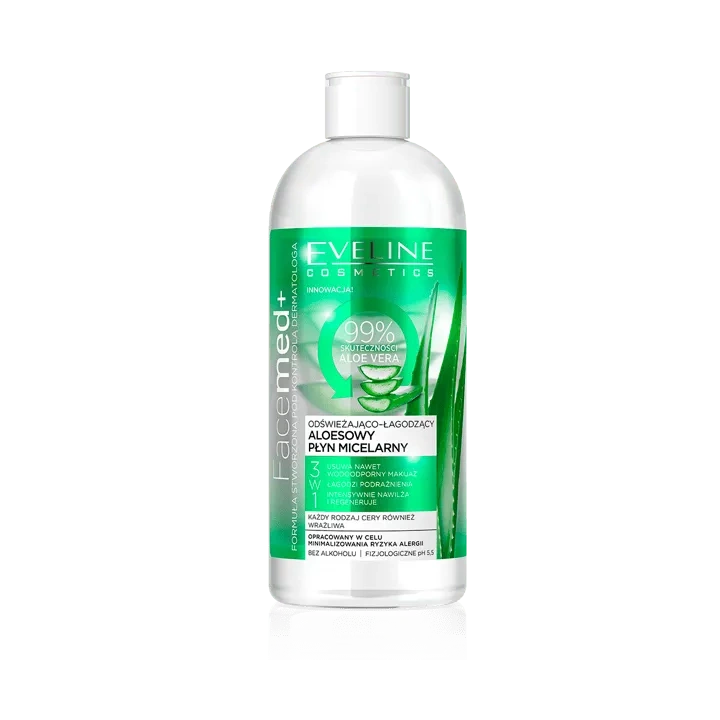 EVELINE Facemed+ odświeżająco-łagodzący Aloesowy płyn micelarny 3w1 400ml