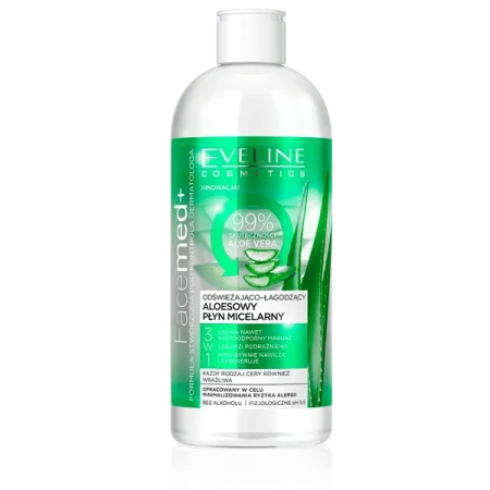EVELINE Facemed+ odświeżająco-łagodzący Aloesowy płyn micelarny 3w1 400ml