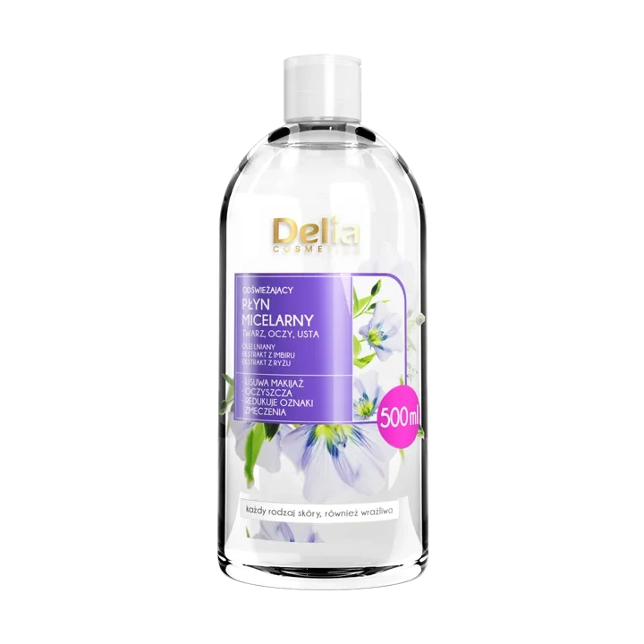 DELIA Odświeżający płyn micelarny z Olejem Lnianym 500ml
