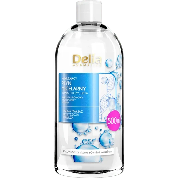 DELIA Nawilżający płyn micelarny z Kwasem Hialuronowym 500ml