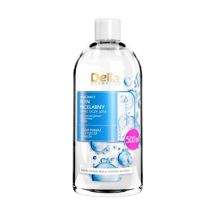 DELIA Nawilżający płyn micelarny z Kwasem Hialuronowym 500ml