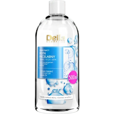 DELIA Nawilżający płyn micelarny z Kwasem Hialuronowym 500ml
