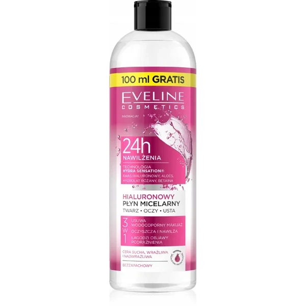 EVELINE Hydra Sensation płyn micelarny hialuronowy 3w1 500ml
