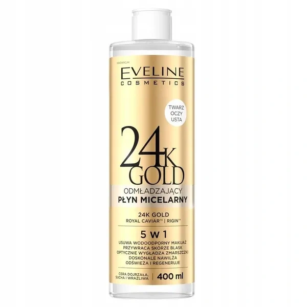 EVELINE 24K Gold odmładzający płyn micelarny 5w1 400ml
