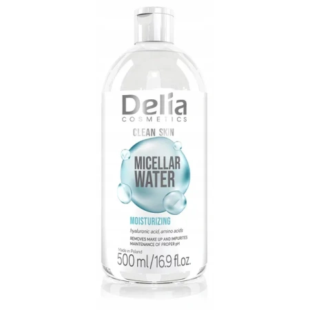 DELIA Clean Skin płyn micelarny nawilżający z Kwasem Hialuronowym 500ml
