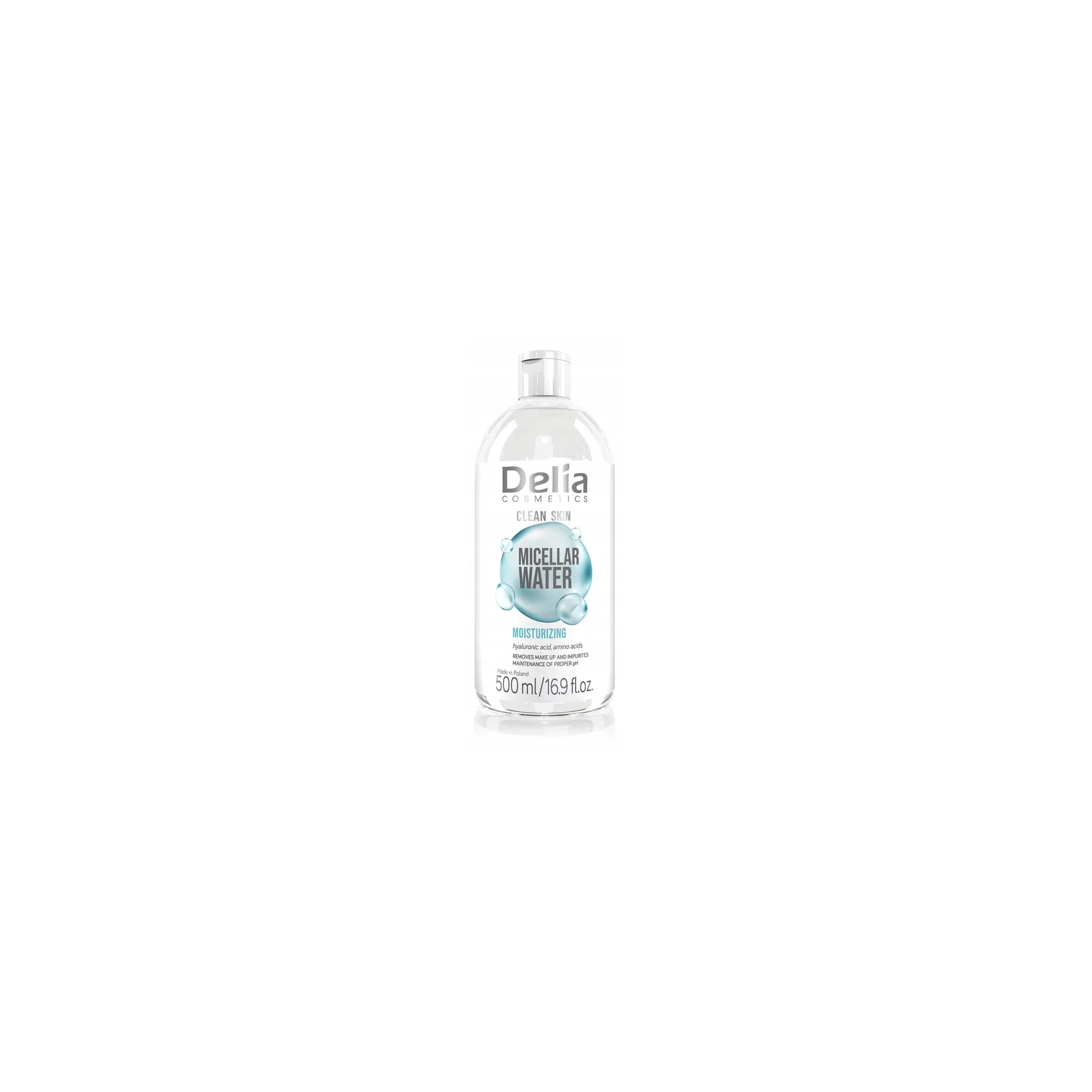 DELIA Clean Skin płyn micelarny nawilżający z Kwasem Hialuronowym 500ml