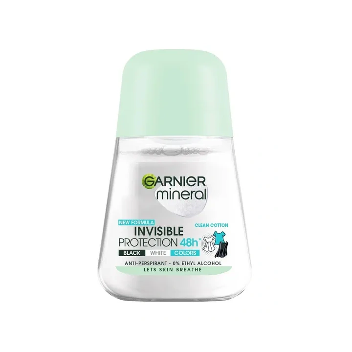 GARNIER Mineral Invisible roll on Clean Cotton 50ml
