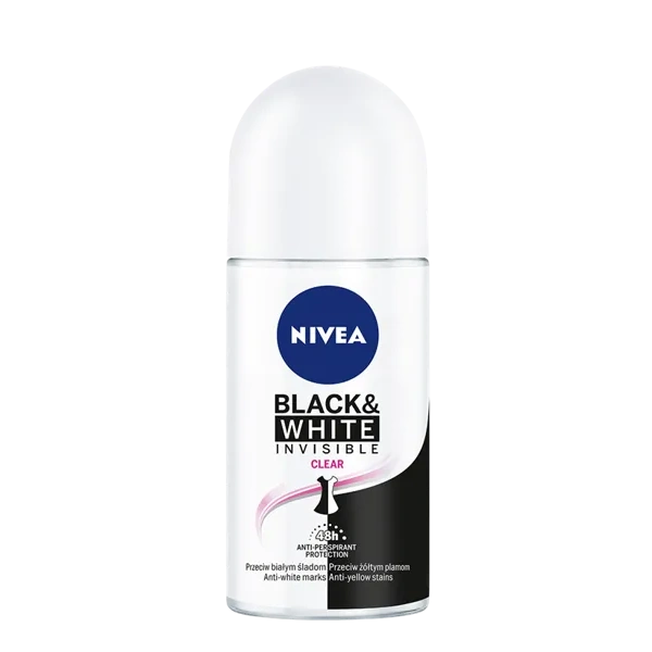NIVEA Women roll-on dezodorant antyperspirant Black & White Invisible Clear 50ml