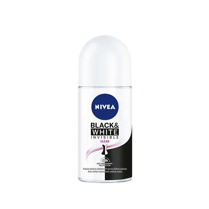 NIVEA Women roll-on dezodorant antyperspirant Black & White Invisible Clear 50ml