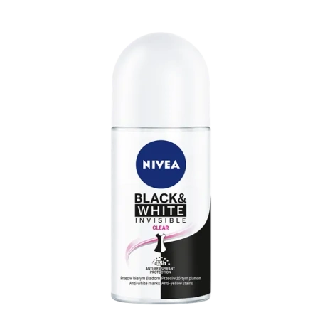 NIVEA Women roll-on dezodorant antyperspirant Black & White Invisible Clear 50ml