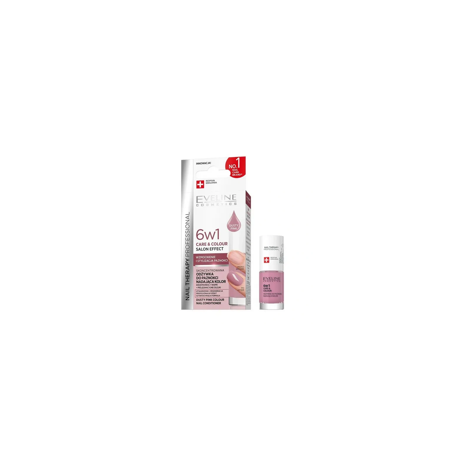 EVELINE Nail Therapy odżywka do paznokci Care&Colour 6w1 Dusty Pink 5ml