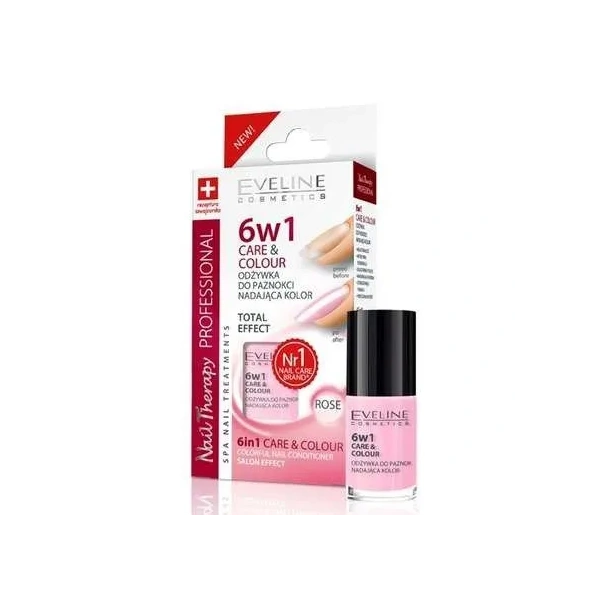 EVELINE Nail Odżywka do paznokci Care&Colour 6w1 Rose 5ml